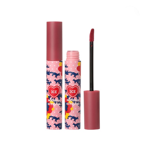 Ảnh minh hoạ: Son 3CE Maison Kitsune Velvet Lip Tint Twin Rose màu hồng tím