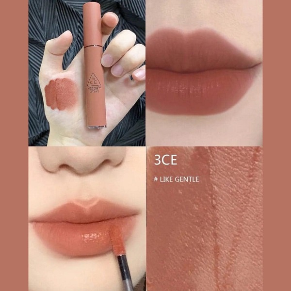 Ảnh minh hoạ: Son 3CE Velvet Lip Tint Like Gentle màu cam đất (1)