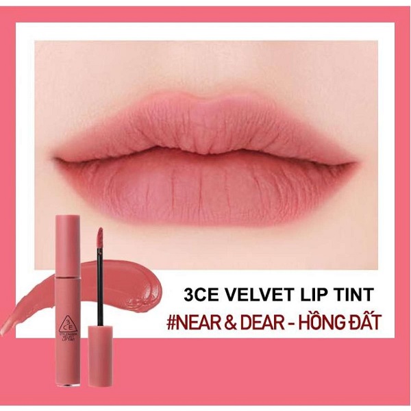 Ảnh minh hoạ: Son 3CE Velvet Lip Tint Near And Dear màu hồng đất (1)