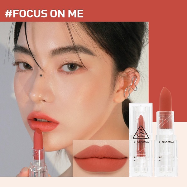 Ảnh minh hoạ: Son 3CE Soft Matte Lipstick Focus On Me màu cam san hô (2)